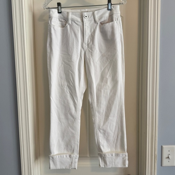 NEW J Jill Denim 2 Petite White Cropped High Waist Jeans
